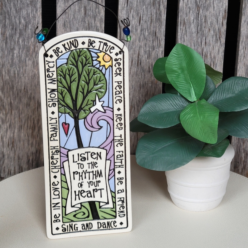 Spooner Creek Listen to the Rhythm of Your Heart Vertical Ceramic Tile